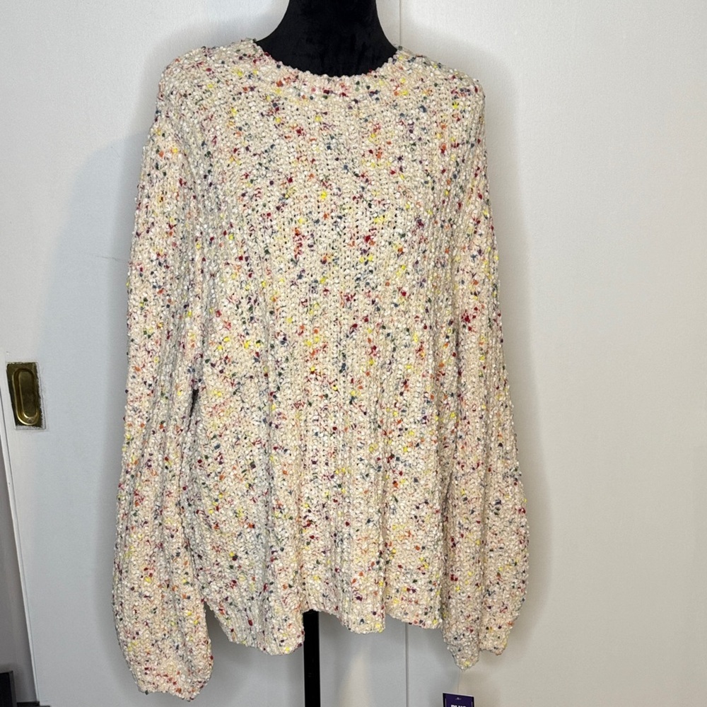 NWT John Paul Richard SZ 2X, Women's Multicolor Knit Sweater, soft, round neck